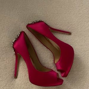 Badgley Mischka peep-toe platform evening pump